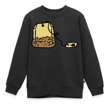 Thé Sachets de thé Buveur de thé Heure du thé - Sweat Premium enfant bio - noir - Devant - AI Model Kid Female (0cm)