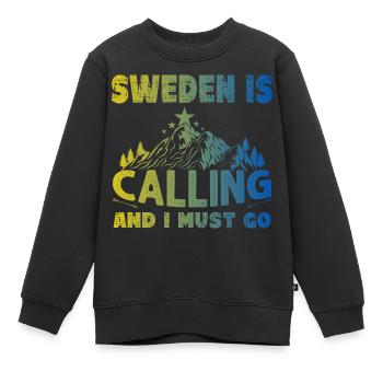 Ich muss wieder nach Schweden - Kinder Premium Organic Sweatshirt - Schwarz - Vorne - AI Model Kid Female (0cm)