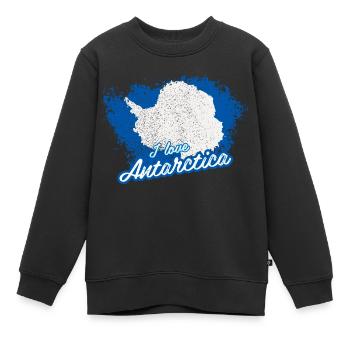 Ich liebe die Antarktis - Kinder Premium Organic Sweatshirt - Schwarz - Vorne - AI Model Kid Female (0cm)