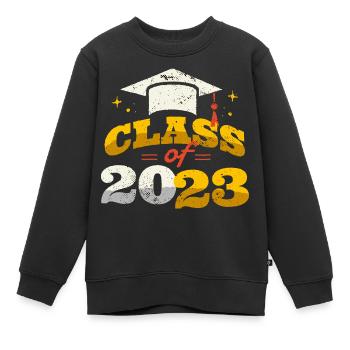 Classe de 2023 - Diplôme d’études secondaires de fin d’études secondaires 2023 - Sweat Premium enfant bio - noir - Devant - AI Model Kid Female (0cm)