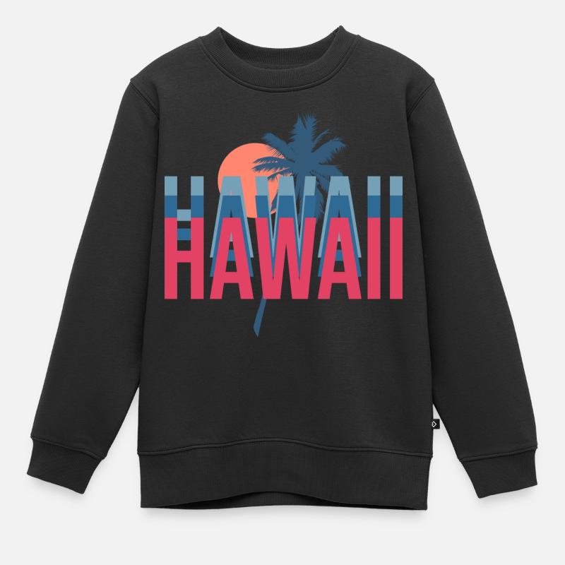 Hawaï - Sweat Premium enfant bio - noir
