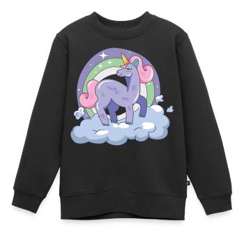 Licorne sur le nuage neuf - Sweat Premium enfant bio - noir - Devant - AI Model Kid Female (0cm)