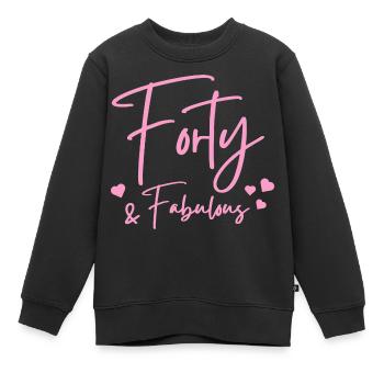 Vierzig fabelhaft - Kinder Premium Organic Sweatshirt - Schwarz - Vorne - AI Model Kid Female (0cm)