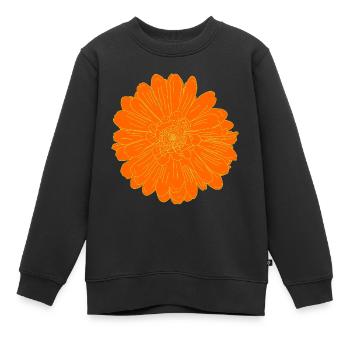 Blüte Orange Classic - Kinder Premium Organic Sweatshirt - Schwarz - Vorne - AI Model Kid Female (0cm)