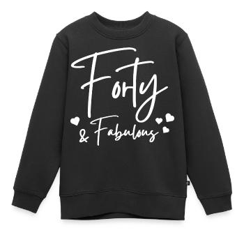 Vierzig fabelhaft - Kinder Premium Organic Sweatshirt - Schwarz - Vorne - AI Model Kid Female (0cm)