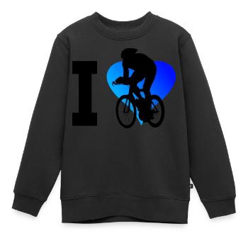 Road Bike Road Cyclist Road Bike Road Cycling - Kids Premium Organic Sweatshirt - black - Front - AI Model Kid Female (0cm)