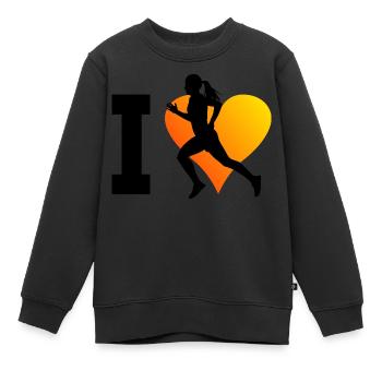 Course Course Jogging Hommes Course Femmes - Sweat Premium enfant bio - noir - Devant - AI Model Kid Female (0cm)