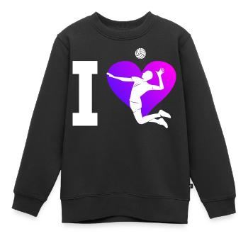 Beachvolleyball Beach Volley Volley Herren - Kinder Premium Organic Sweatshirt - Schwarz - Vorne - AI Model Kid Female (0cm)