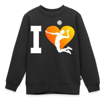 Volley Beach Volley Herren Beachvolleyball - Kinder Premium Organic Sweatshirt - Schwarz - Vorne - AI Model Kid Female (0cm)