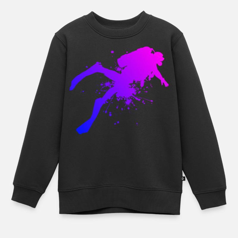 Plongée Plongée Libre Plongée Plongée Hommes - Sweat Premium enfant bio - noir