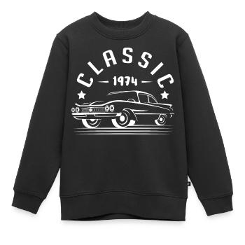 Klassisch 1974. - Kinder Premium Organic Sweatshirt - Schwarz - Vorne - AI Model Kid Female (0cm)