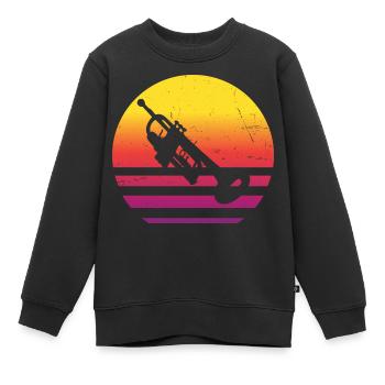 Trompettistes Trompettistes Hommes Femmes - Sweat Premium enfant bio - noir - Devant - AI Model Kid Female (0cm)