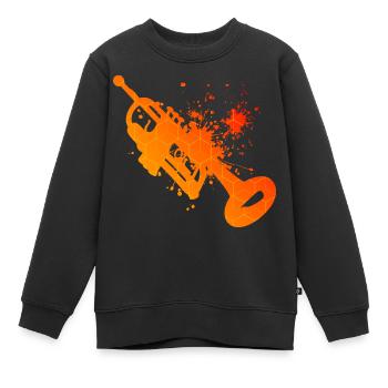 Trompetenspieler Herren Damen Trompeten Spieler - Kinder Premium Organic Sweatshirt - Schwarz - Vorne - AI Model Kid Female (0cm)