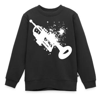 Trompette Trompette Joueur Trompette Trompette Cracheur - Sweat Premium enfant bio - noir - Devant - AI Model Kid Female (0cm)