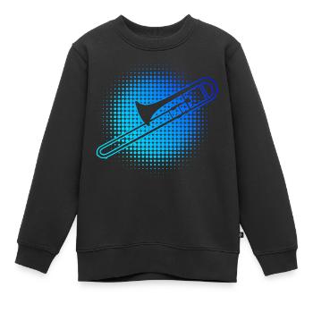 Damen Posaune Blechblasinstrument Posaunisten - Kinder Premium Organic Sweatshirt - Schwarz - Vorne - AI Model Kid Female (0cm)