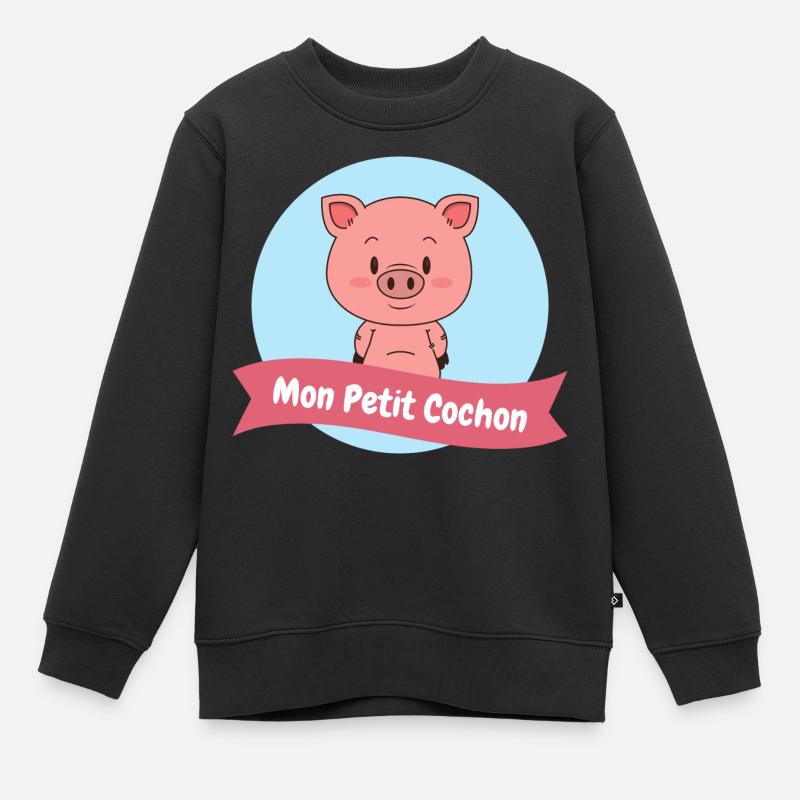Mon Petit Cochon Mignon - Sweat Premium enfant bio - noir