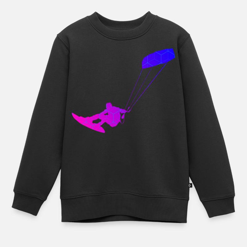 Kitesurf Féminin Kitesurf Kitesurf Kitesurf Kitesurf - Sweat Premium enfant bio - noir