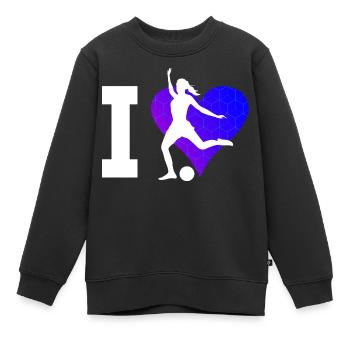 Herren Fussballer Fussballspieler Fussballspielen - Kinder Premium Organic Sweatshirt - Schwarz - Vorne - AI Model Kid Female (0cm)