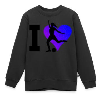 Fussballspielen Fussball Fussballspieler Fussballe - Kinder Premium Organic Sweatshirt - Schwarz - Vorne - AI Model Kid Female (0cm)