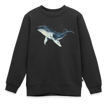 Buckelwal Aquarell Wal Tiefsee Ozeanriese - Kinder Premium Organic Sweatshirt - Schwarz - Vorne - AI Model Kid Female (0cm)