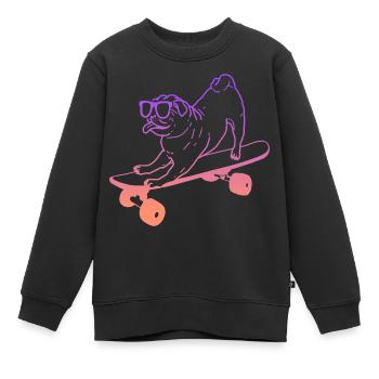 Skateboarding Tricks Skateboard Mops Skater - Kinder Premium Organic Sweatshirt - Schwarz - Vorne - AI Model Kid Female (0cm)