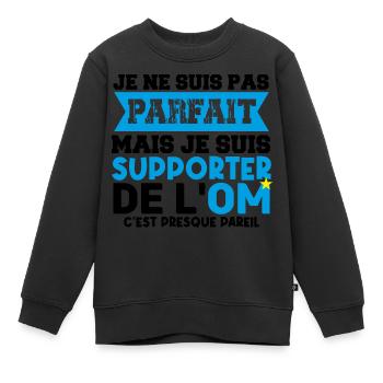 supporter football club humour football marseille - Sweat Premium enfant bio - noir - Devant - AI Model Kid Female (0cm)