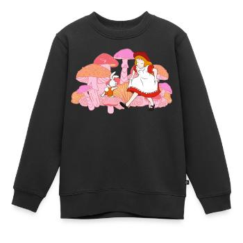 Alice Im Wunderland Mit Benny Bunny Auf Tour - Kinder Premium Organic Sweatshirt - Schwarz - Vorne - AI Model Kid Female (0cm)