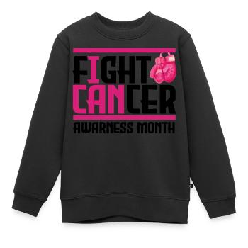 Krebs bekämpfen. Monat des Bewusstseins. - Kinder Premium Organic Sweatshirt - Schwarz - Vorne - AI Model Kid Female (0cm)