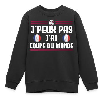 Je peux pas j'ai coupe du monde - Sweat Premium enfant bio - noir - Devant - AI Model Kid Female (0cm)
