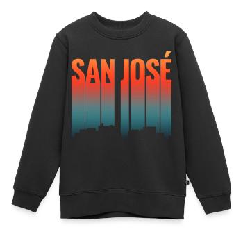 San José Skyline Farbverlauf - Kinder Premium Organic Sweatshirt - Schwarz - Vorne - AI Model Kid Female (0cm)
