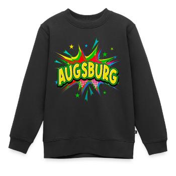Augsbourg Allemagne Ville Pop Art Comic Art - Sweat Premium enfant bio - noir - Devant - AI Model Kid Female (0cm)