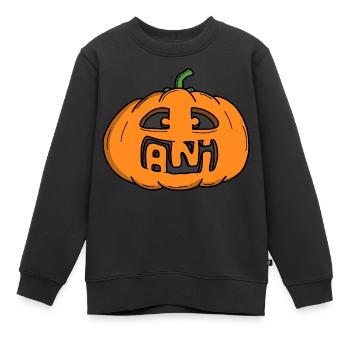 Ani Halloween Pumpkin - Kids Premium Organic Sweatshirt - black - Front - AI Model Kid Female (0cm)