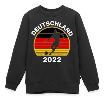 Fußball Deutschland WM Deutschland Flagge - Kinder Premium Organic Sweatshirt - Schwarz - Vorne - AI Model Kid Female (0cm)