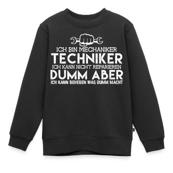 Mechaniker Techniker | Mechaniker - Kinder Premium Organic Sweatshirt - Schwarz - Vorne - AI Model Kid Female (0cm)