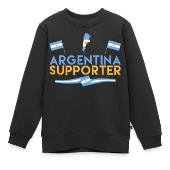fan of Argentina supporter. Supporter of Argentina. - Kids Premium Organic Sweatshirt - black - Front - AI Model Kid Female (0cm)