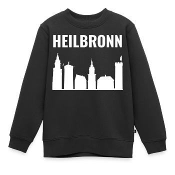 Heilbronn Skyline Collage - Sweat Premium enfant bio - noir - Devant - AI Model Kid Female (0cm)