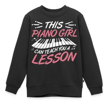 Pianist Mädchen - Kinder Premium Organic Sweatshirt - Schwarz - Vorne - AI Model Kid Female (0cm)