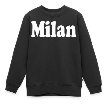 milan mailand milano - Kinder Premium Organic Sweatshirt - Schwarz - Vorne - AI Model Kid Female (0cm)