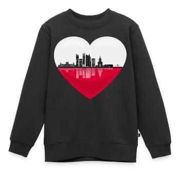 Polen Flagge in Herzform Warschau - Kinder Premium Organic Sweatshirt - Schwarz - Vorne - AI Model Kid Female (0cm)