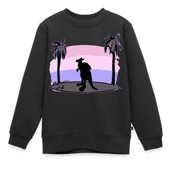 Känguru mit Rucksack und Schuhe - Kinder Premium Organic Sweatshirt - Schwarz - Vorne - AI Model Kid Female (0cm)