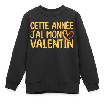 Copain Magnifique Humour Couple mon valentin amour - Sweat Premium enfant bio - noir - Devant - AI Model Kid Female (0cm)