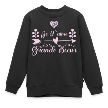 Je t'aime grande sœur. cadeau grande sœur. soeur. - Sweat Premium enfant bio - noir - Devant - AI Model Kid Female (0cm)