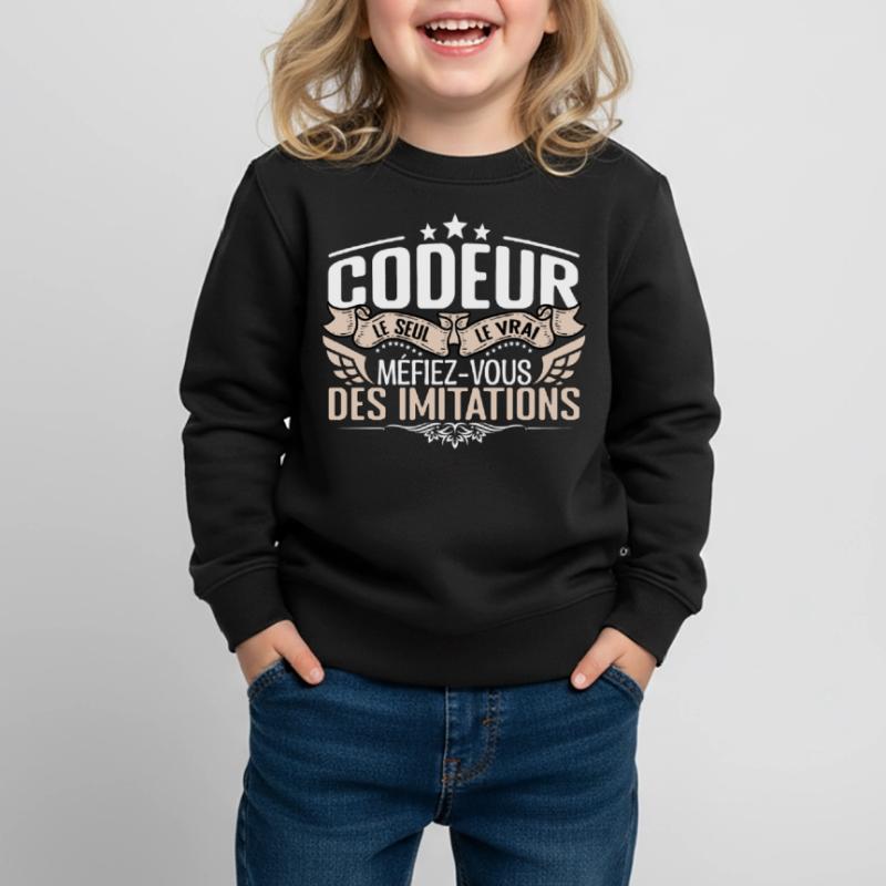 Codeur le seul Codeur le vrai Codeur Sweat Premium enfant bio