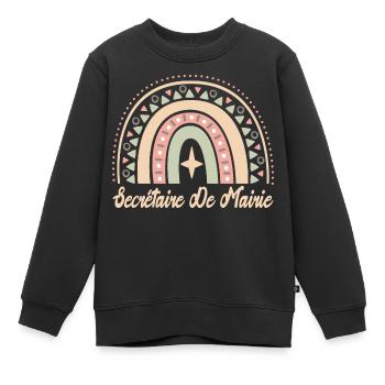 Cadeau Secrétaire De Mairie. secrétaire de mairie. - Sweat Premium enfant bio - noir - Devant - AI Model Kid Female (0cm)