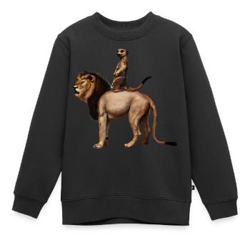 Suricate royal - Sweat Premium enfant bio - noir - Devant - AI Model Kid Female (0cm)