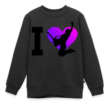 akustische gitarre Gitarre Guitar Damen - Kinder Premium Organic Sweatshirt - Schwarz - Vorne - AI Model Kid Female (0cm)