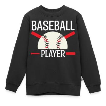 joueur de baseball. Entraîneur de baseball. - Sweat Premium enfant bio - noir - Devant - AI Model Kid Female (0cm)