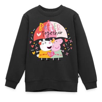 Peppa Wutz Und Luzie Locke Better Together - Kinder Premium Organic Sweatshirt - Schwarz - Vorne - AI Model Kid Female (0cm)