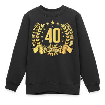 40 ans cadeau d’anniversaire 40 ans - Sweat Premium enfant bio - noir - Devant - AI Model Kid Female (0cm)
