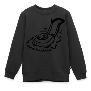 Tondeuse à gazon jardinage papa superdad - Sweat Premium enfant bio - noir - Devant - AI Model Kid Female (0cm)